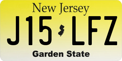 NJ license plate J15LFZ