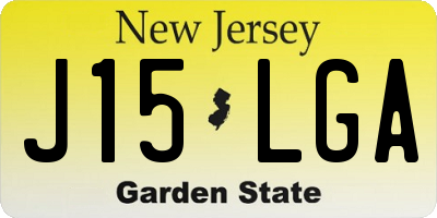 NJ license plate J15LGA