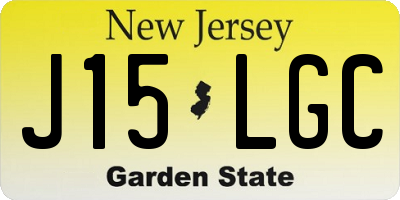 NJ license plate J15LGC