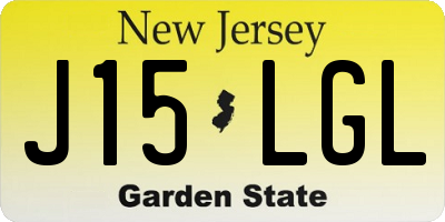 NJ license plate J15LGL