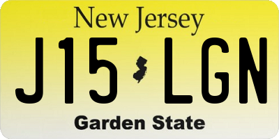 NJ license plate J15LGN