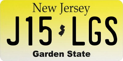 NJ license plate J15LGS