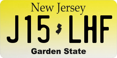 NJ license plate J15LHF