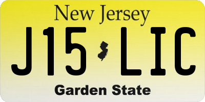 NJ license plate J15LIC