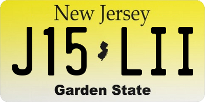 NJ license plate J15LII