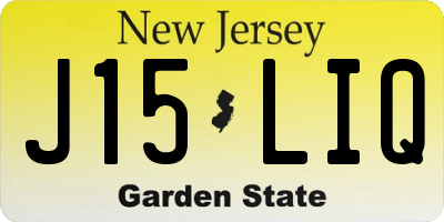 NJ license plate J15LIQ