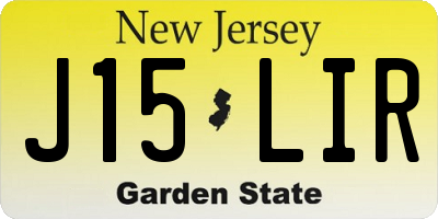 NJ license plate J15LIR