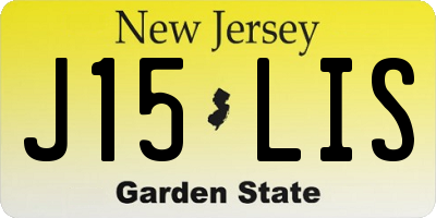NJ license plate J15LIS