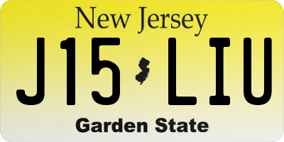NJ license plate J15LIU