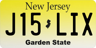 NJ license plate J15LIX