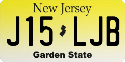 NJ license plate J15LJB