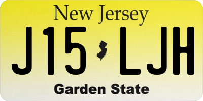 NJ license plate J15LJH
