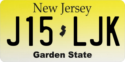 NJ license plate J15LJK