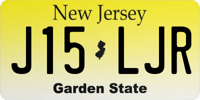 NJ license plate J15LJR