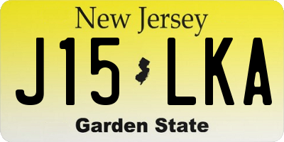 NJ license plate J15LKA