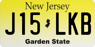 NJ license plate J15LKB