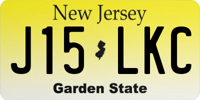 NJ license plate J15LKC