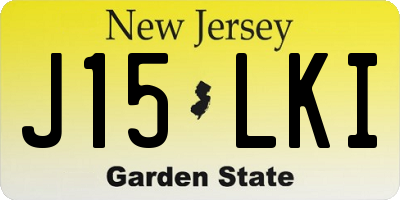 NJ license plate J15LKI