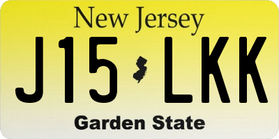 NJ license plate J15LKK