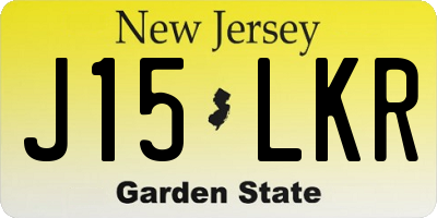 NJ license plate J15LKR