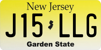NJ license plate J15LLG