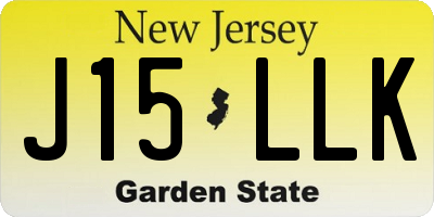 NJ license plate J15LLK