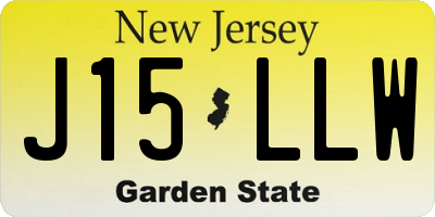 NJ license plate J15LLW