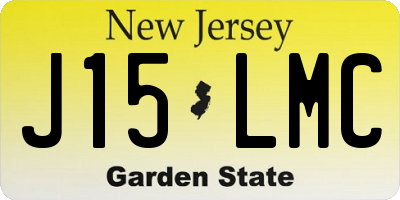 NJ license plate J15LMC