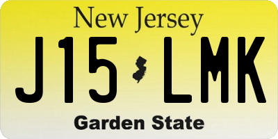 NJ license plate J15LMK