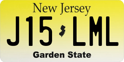 NJ license plate J15LML