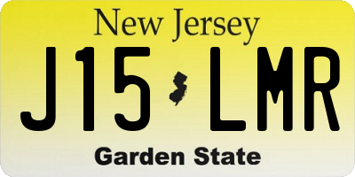 NJ license plate J15LMR