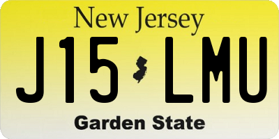 NJ license plate J15LMU
