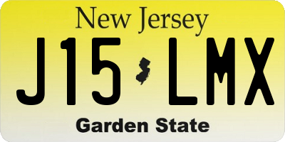 NJ license plate J15LMX