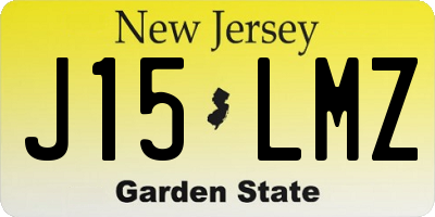 NJ license plate J15LMZ