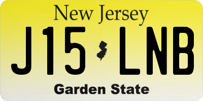 NJ license plate J15LNB