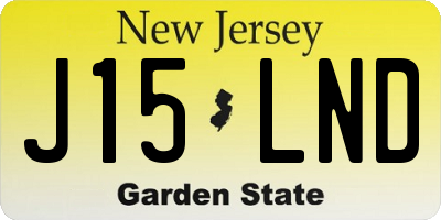 NJ license plate J15LND