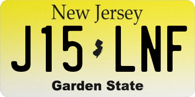 NJ license plate J15LNF