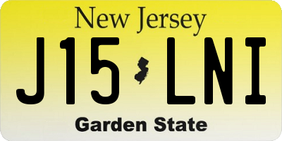 NJ license plate J15LNI