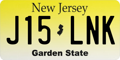 NJ license plate J15LNK