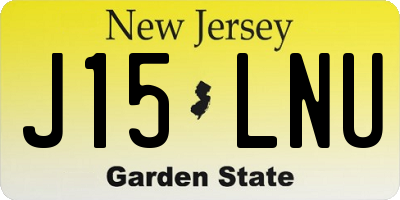 NJ license plate J15LNU