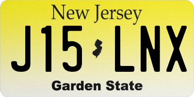 NJ license plate J15LNX