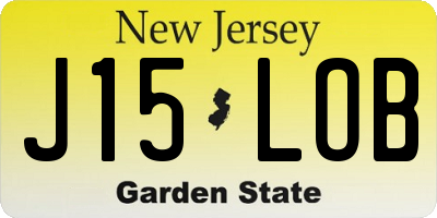 NJ license plate J15LOB