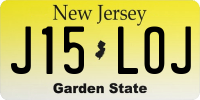 NJ license plate J15LOJ