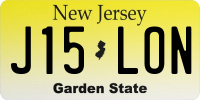 NJ license plate J15LON