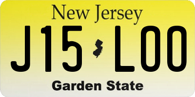 NJ license plate J15LOO
