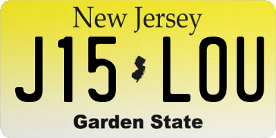 NJ license plate J15LOU