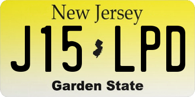 NJ license plate J15LPD
