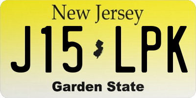 NJ license plate J15LPK