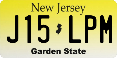 NJ license plate J15LPM