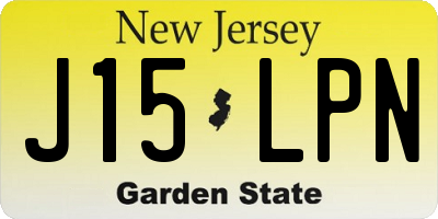 NJ license plate J15LPN